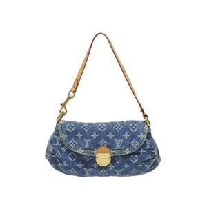 LOUIS VUITTON Pleaty handbag Monogram denim leather blue